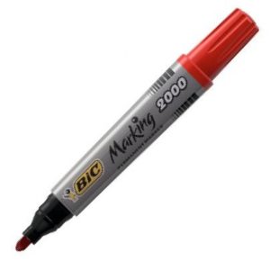 C/12 rotulad bic marking 2000 rojo pta conica