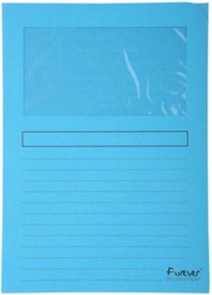 Paq/25 subcarpetas a4 con ventana 120g color azul