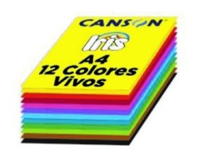 Paq/120 cartulinas iris a4 185g. surtido 12 colores vivos