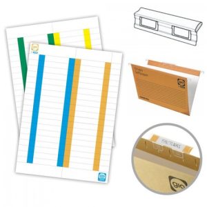 Paq/10 hojas 38 etiquetas cristal kio 8,2x1,3cm borde color