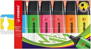 ESTUCHE 6 MARCADORES FLUORESCENTES STABILO BOSS 70 ORIGINAL