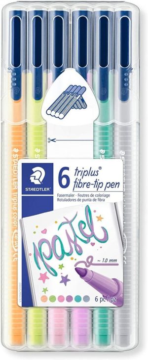 Estuche 6 rotuladores triplus 323 colores pastel