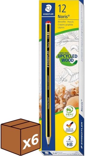 C/12 LAPIZ DE GRAFITO NORIS HB Nº2 (pack 6u.)