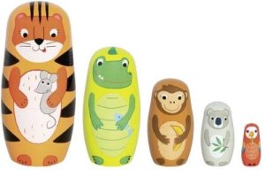 EL TIGRE TAVI Y SUS AMIGOS MATRIOSKAS DE MADERA