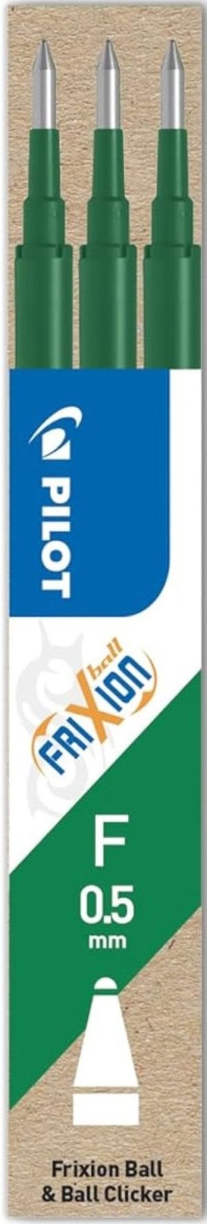 C/12 estuches 3 recambios boligrafo frixion verde 0.7mm pilot