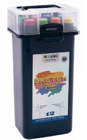 Estuche 12 marcadores sketch doble punta coloring