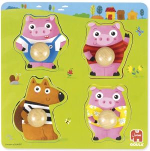 PUZZLE ENCAJABLE LOS 3 CERDITOS CON AGARRE