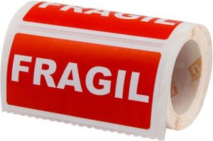 Rollo 200 etiquetas frágil 50x100mm Apli