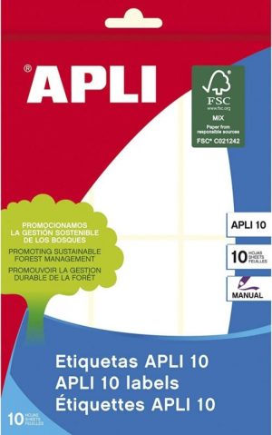 PAQ/10 HOJAS ETIQUETAS 36X82MM CANTOS ROMOS