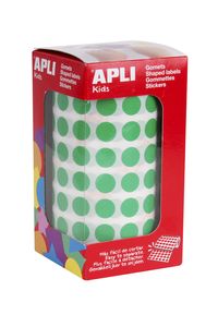 ROLLO GOMETS REDONDO VERDE AUTOADHESIVOS 10,5MM