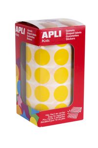 ROLLO GOMETS REDONDO AMARILLO AUTOADHESIVOS 20MM