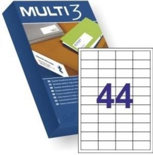 C/500 HOJAS ETIQUETAS FT/IM 48,5X25.4 MULTI3 CANTOS RECTOS