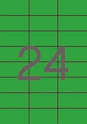 C/100 HOJAS ETIQUETAS FT/IM 70X37 VERDE APLI CANTOS RECTOS
