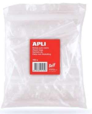 Paq/100 bolsas autocierre cremallera 80x120 mm zipper apli
