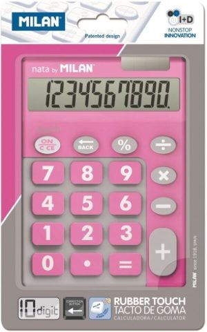 CALCULADORA TOUCH DUO ROSA 10 DIGITOS MILAN