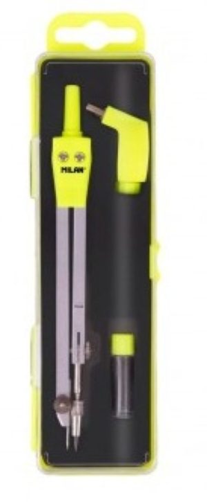 Estuche compas escolar 3 piezas con adaptador universal milan
