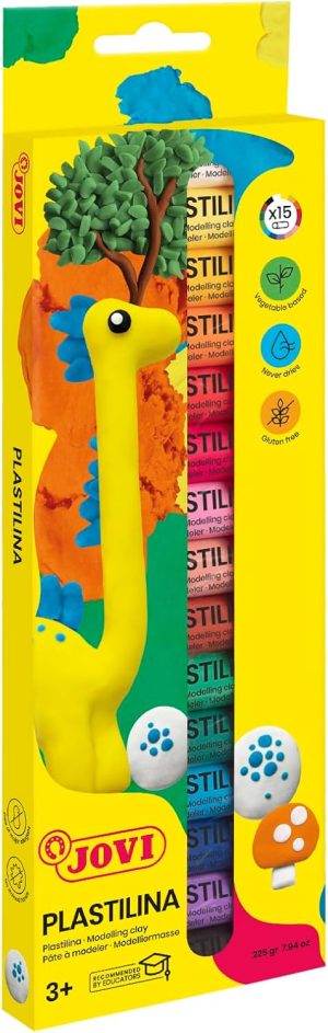 Estuche 15 barras plastilina jovi 15g. colores surtidos