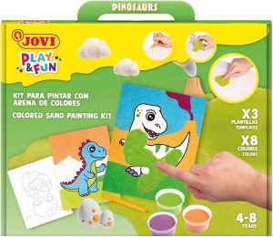 Kit pinta con arena de colores dinosaurios play &fun