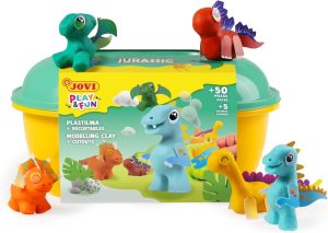 Cofre de plastilina jurassic con complementos y recortables