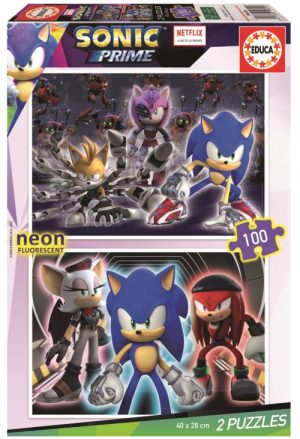 PUZZLE INFANTIL SONIC NEON 2X100 PIEZAS