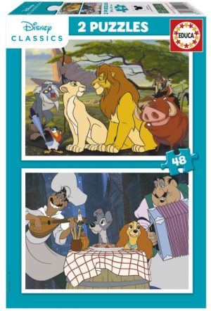 PUZZLE 2X48 PIEZAS DISNEY ANIMALS