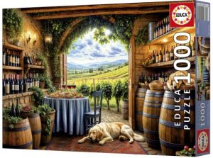 PUZZLE 1000 PIEZAS PERROS EN BODEGA DE VINOS