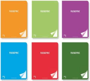 Paq/6 libreta a4 48h 90g liso flexipac tapa plastico colores surtidos