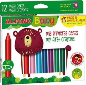 Estuche 12 ceras de colores alpino baby