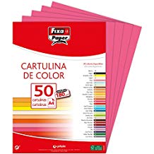 PAQ/50 CARTULINAS FIXO A4 180G. FUCSIA