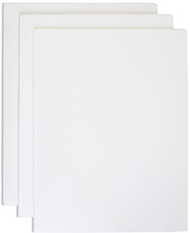PAQ/8 CARTON PLUMA 50X70 5MM BLANCO