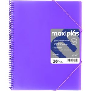 CARPETAS A4 20 FUNDAS A4 ESPIRAL MAXIPLAS VIOLETA