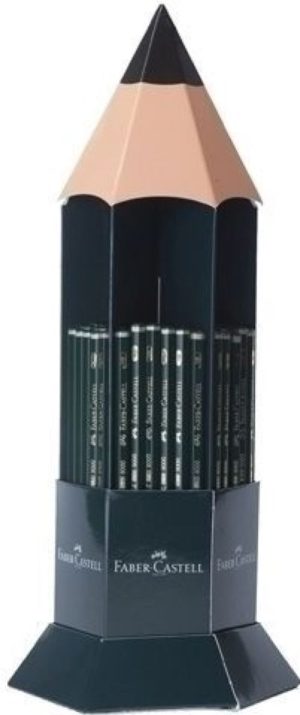 Expositor 120 lápiz grafito serie 9000 faber-castell durezas surtidas