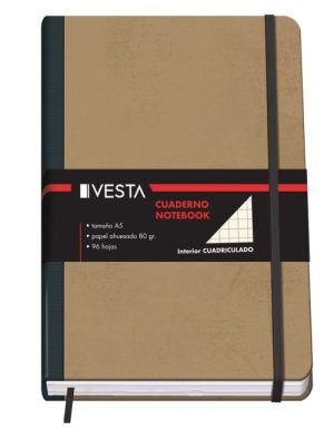 Cuaderno cartone a5 80g 96h cuad.5x5 cierre con goma