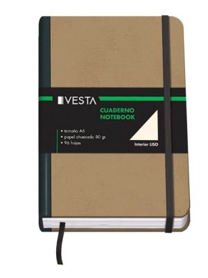 CUADERNO CARTONE A6 80G 96H LISO CIERRE CON GOMA
