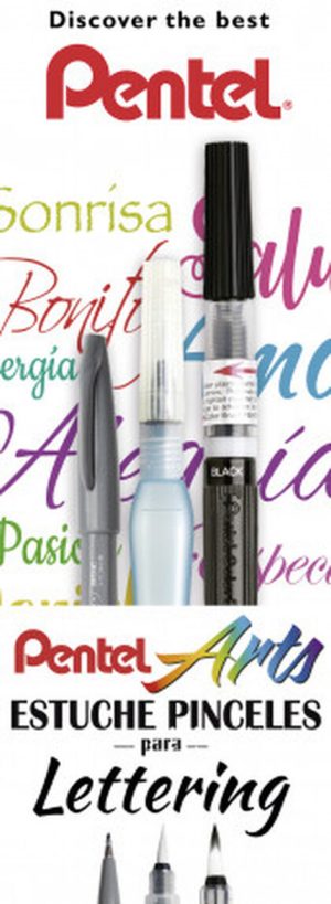 Set 2 pinceles y 1 rotulador para lettering pentel arts