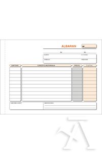 PAQ/5 TALONARIOS DE ALBARANES 1/4 APAISADO TRIPLICADO AUTOCOPIANTE