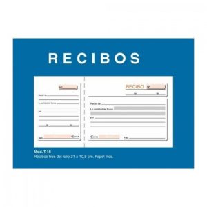 PAQ/10 TALONARIOS DE RECIBOS 1/3 FOLIO 21X10,5 CM LOAN