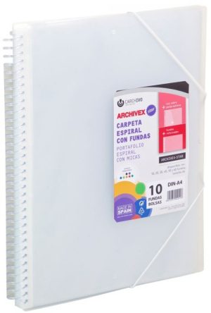 CARPETA 20 FUNDAS A4 ESPIRAL ARCHIVEX STAR TRANSPARENTE