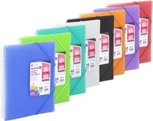C/8 carpeta 50 fundas a4 espiral cierre con goma archivex star colores surtidos