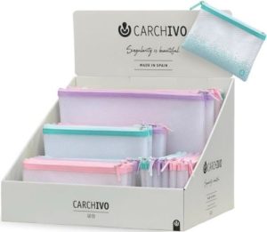 Expositor 48 bolsa cremallera eva bag serie sense tamaños surtidos