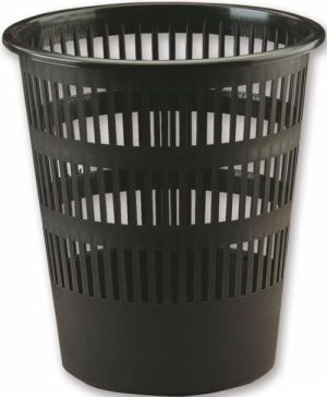 PAPELERA DE REJILLA PLASTICO RECICLADO NEGRA 12L