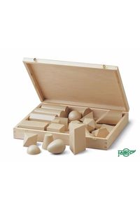CAJA MADERA 25 CUERPOS GEOMETRICOS 5CM PLASTICO IMI. MADERA