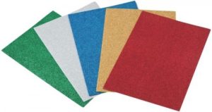 PACK 3 LAMINAS GOMA EVA PURPURINA BLANCA 40X60