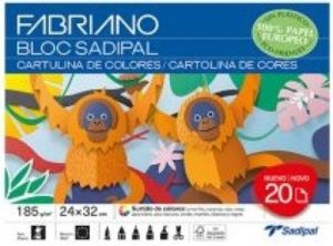 Bloc manualidades 20 cartulinas colores surtidos 32x24cm