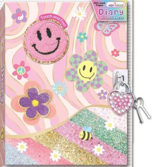 DIARIO CON CANDADO Y LLAVES GROOVY FLOWER HOT FOCUS