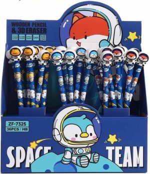 EXP 36 LAPICES CON GOMA 3D ANIMALES EN EL ESPACIO