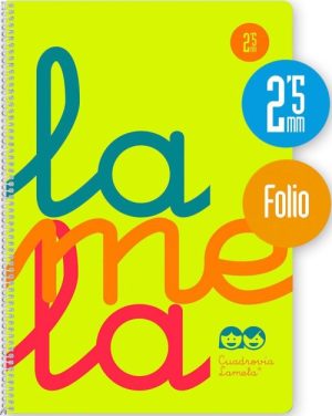 CUADERNO ESPIRAL Fº 80H 90G 2,5MM AMARILLO CUADROVIA PP.