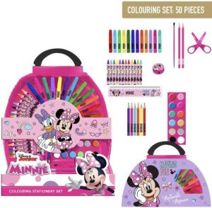 SET PAPELERIA COLOREABLE 50 PIEZAS MINNIE MOUSE