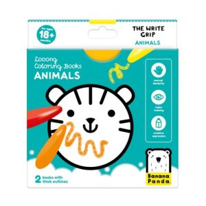 LONG COLORING BOOKS THE WRITE GRIP ANIMALS +18 MESES