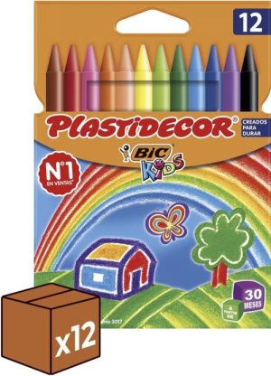 (Pack 12u.) Ceras Plastidecor 12 colores